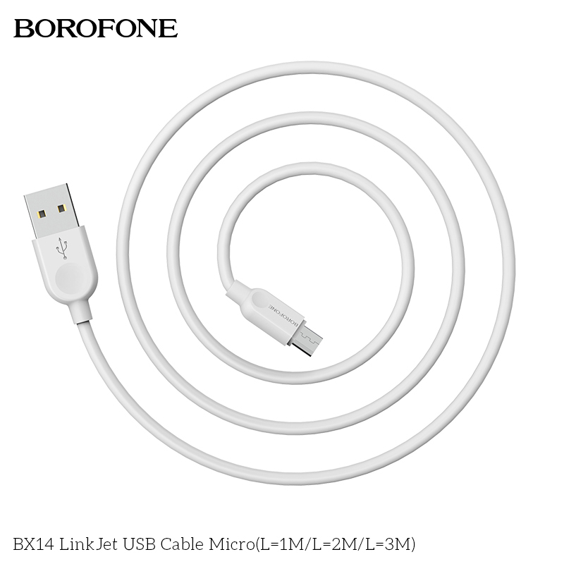 BOROFONE BX14 LinkJet USB-A to Micro-USB cable 2m NZ 3